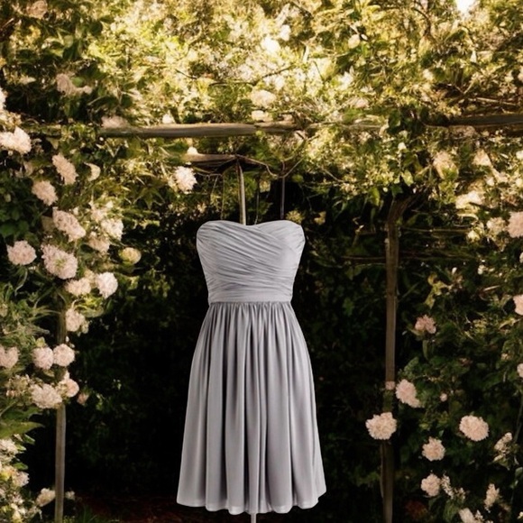 J Crew~ Graphite Arabella Strapless Silk Chiffon Dress~ Prom ~ Bridesmaid size 2 - Picture 5 of 12